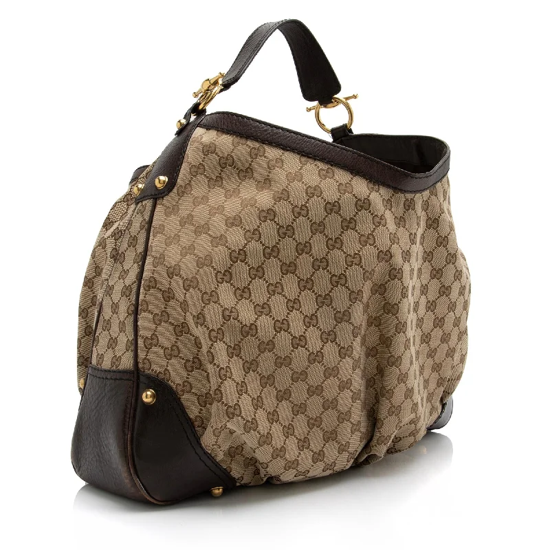 Customizable Bags For Personalized Style Gucci GG Canvas Jockey Large Hobo (SHF-23522) Customizable Bags For Personalized Style Gucci GG Canvas Jockey Large Hobo (SHF-23522)