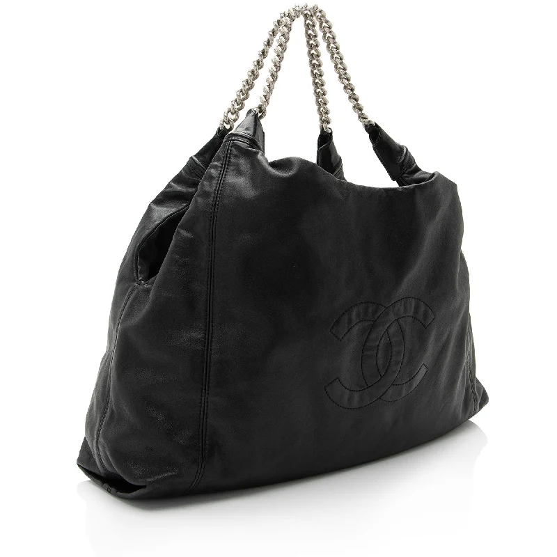 New Year Party Bag For Celebrations Chanel Lambskin CC Rodeo Drive Large Hobo (SHF-ULb6LJ)