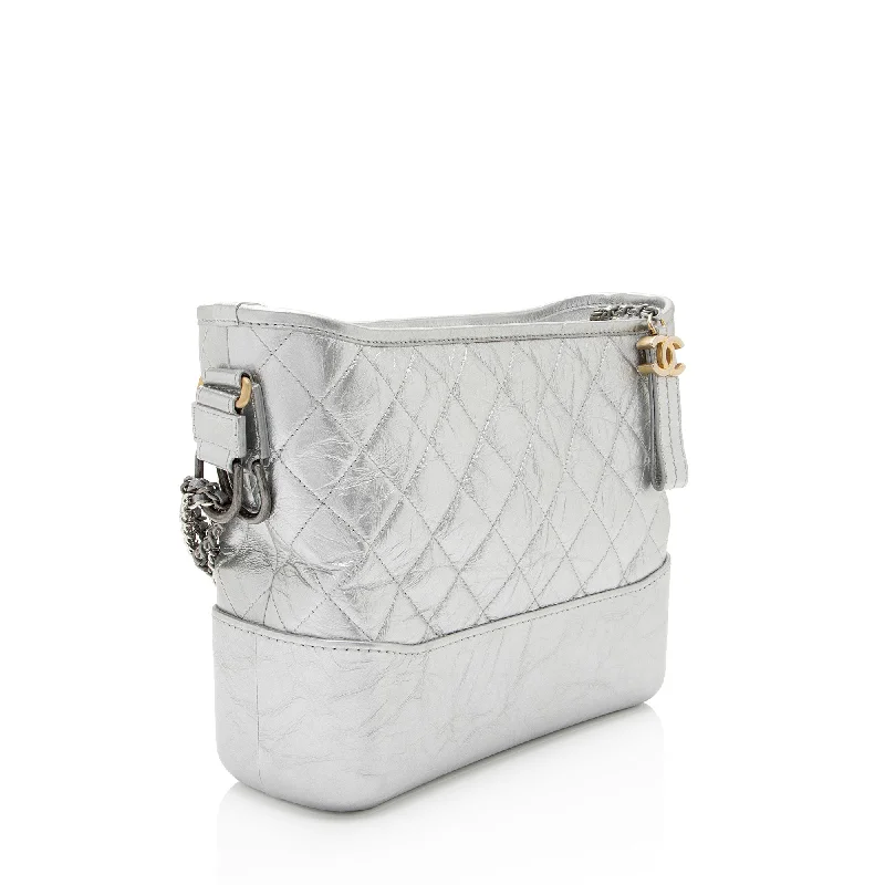 Eco-Friendly Bags With Discounts Chanel Metallic Aged Calfskin Gabrielle Medium Hobo (SHF-RJhsNR)
