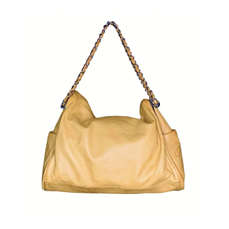 Senior Travelers Chanel Ultra Soft Beige Lambskin Hobo