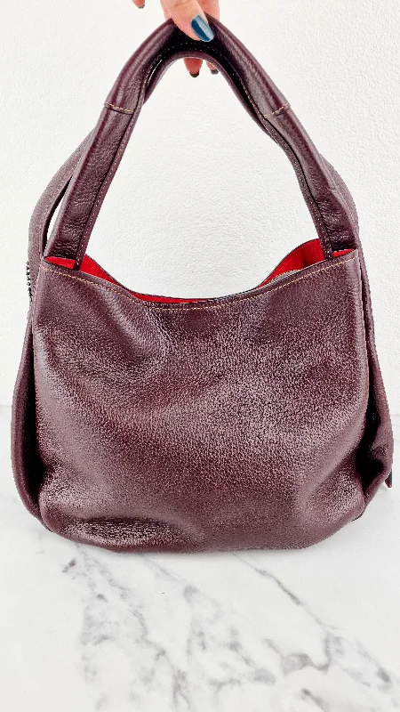 Bold Fashionistas Coach 1941 Bandit Hobo Bag in Oxblood and Black Pebble Leather - 2 in 1 handbag - Coach 87363 Bold Fashionistas Coach 1941 Bandit Hobo Bag in Oxblood and Black Pebble Leather - 2 in 1 handbag - Coach 87363