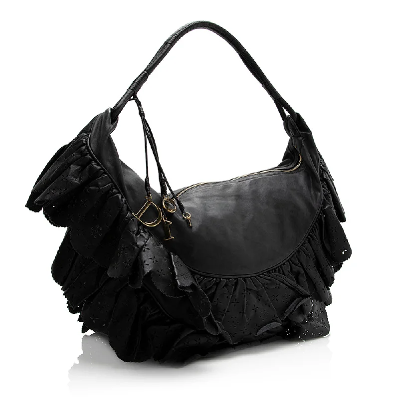 Trendy Bags For Teenage Girls Dior Leather Gypsy Ruffles Large Hobo (SHF-19853)