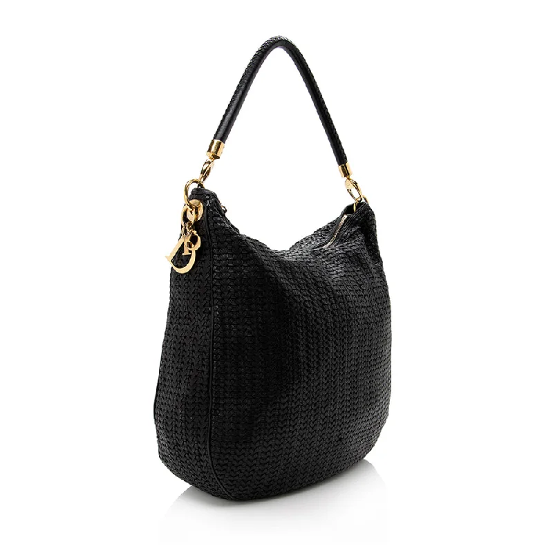 Bags With Discounts Dior Woven Leather Soft Lady Hobo (SHF-17157)