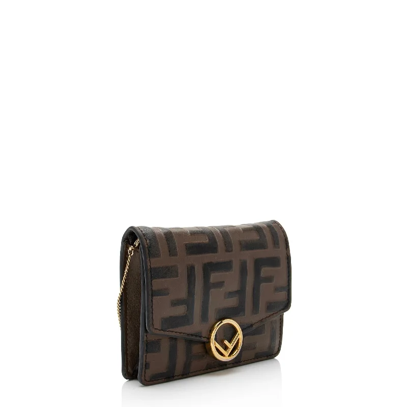 Bags For Outdoor Adventures Fendi FF Embossed 1974 Mini Crossbody Bag (SHF-NZatLn)