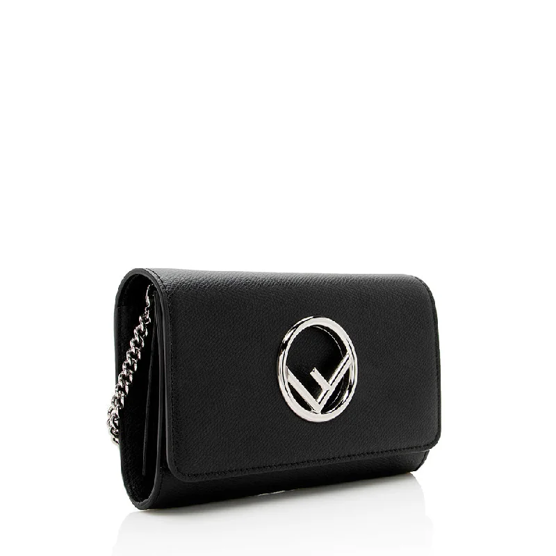 Affordable Bags For Budget Shoppers Fendi Grained Calfskin F is Fendi Crossbody Bag (SHF-18102)