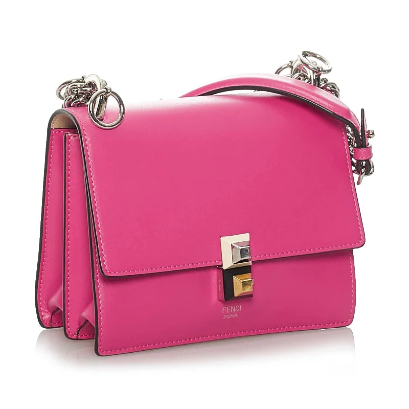 Discounted Designer Bags For Clearance Sale Fendi Kan I Leather Crossbody Bag (SHG-28827)