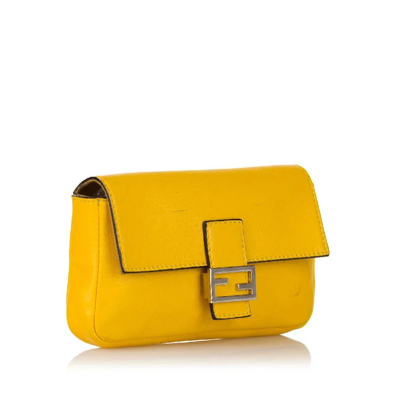 Luxury Bags Fendi Micro Baguette Leather Crossbody Bag (SHG-31443)
