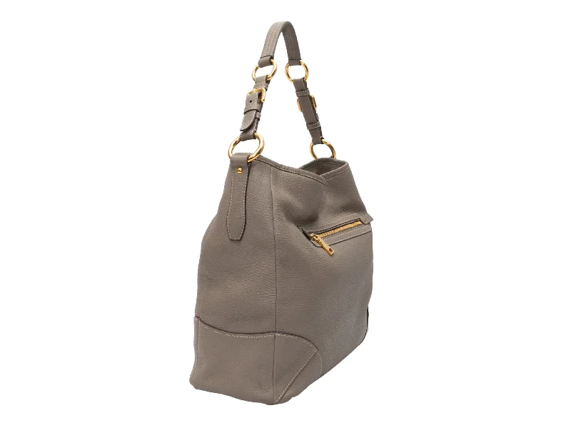 Versatile Bags That Suit Any Outfit Or Event Gray Prada Leather Hobo Tote Bag