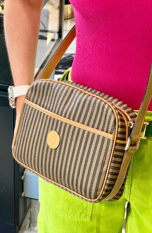 Stylish Yet Affordable Bags FENDI VINTAGE PEQUIN STRIPE CROSSBODY BAG
