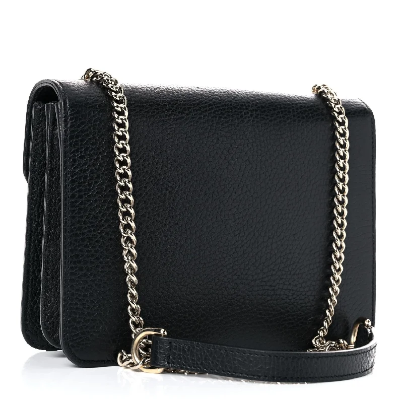 Festive Holiday Gift Bags Gucci Black Interlocking GG Leather Crossbody Bag