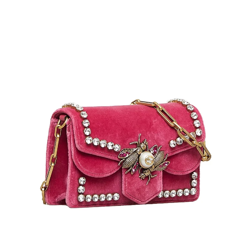 Elegant New Year Party Bags With Flash Sales Gucci Broadway Velvet Crossbody Bag (SHG-rebUun)