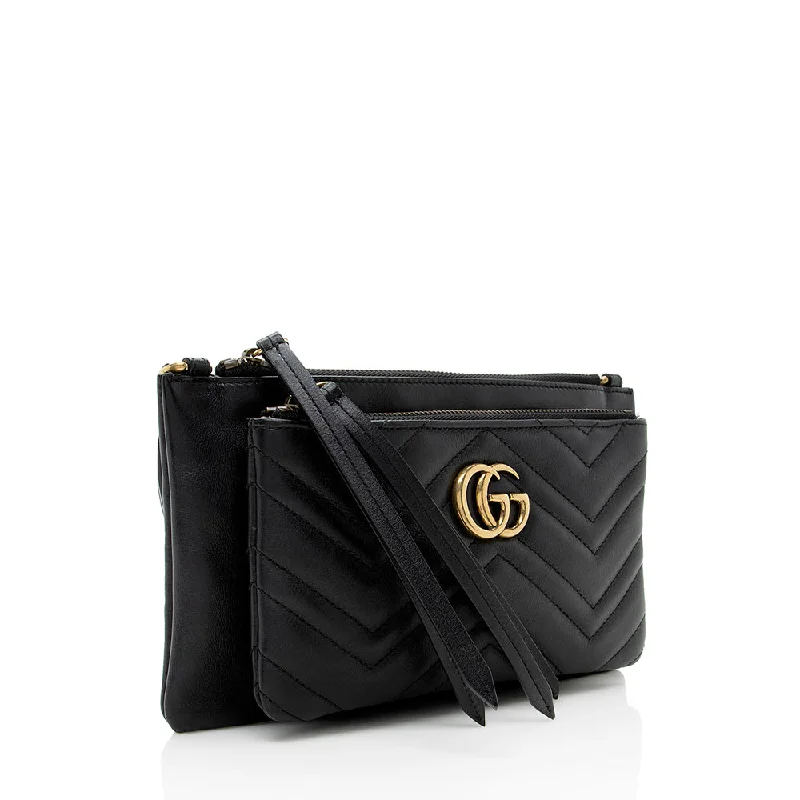 Handbag For Women Gucci Calfskin Matelasse GG Marmont Double Zip Crossbody Bag (SHF-UjjzWj)
