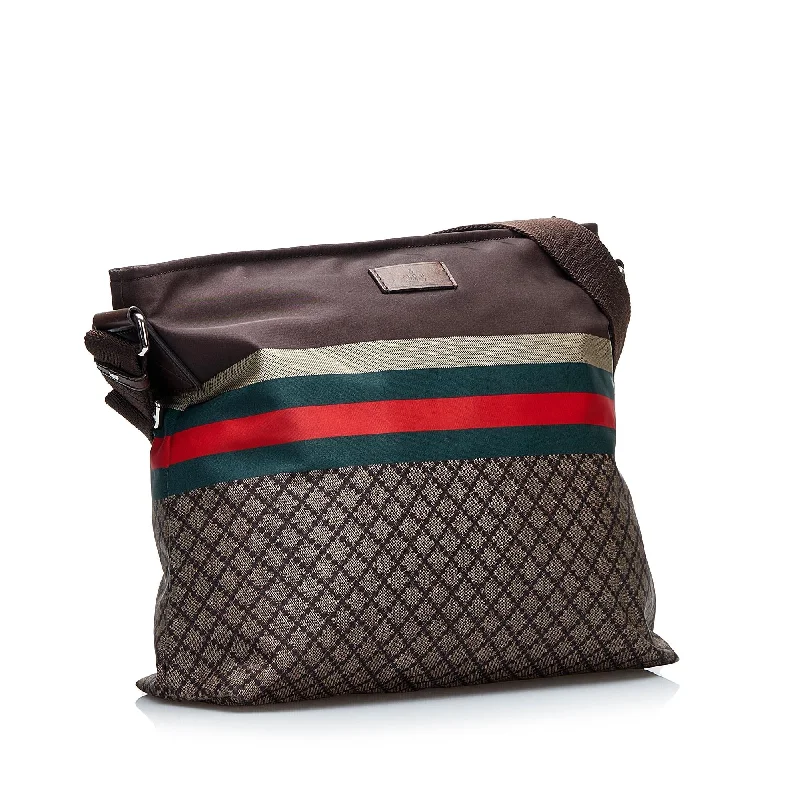 Urban Bags For City Life And Streetwear Fashion Gucci Diamante Web Nylon Crossbody (SHG-Yo8KPz)