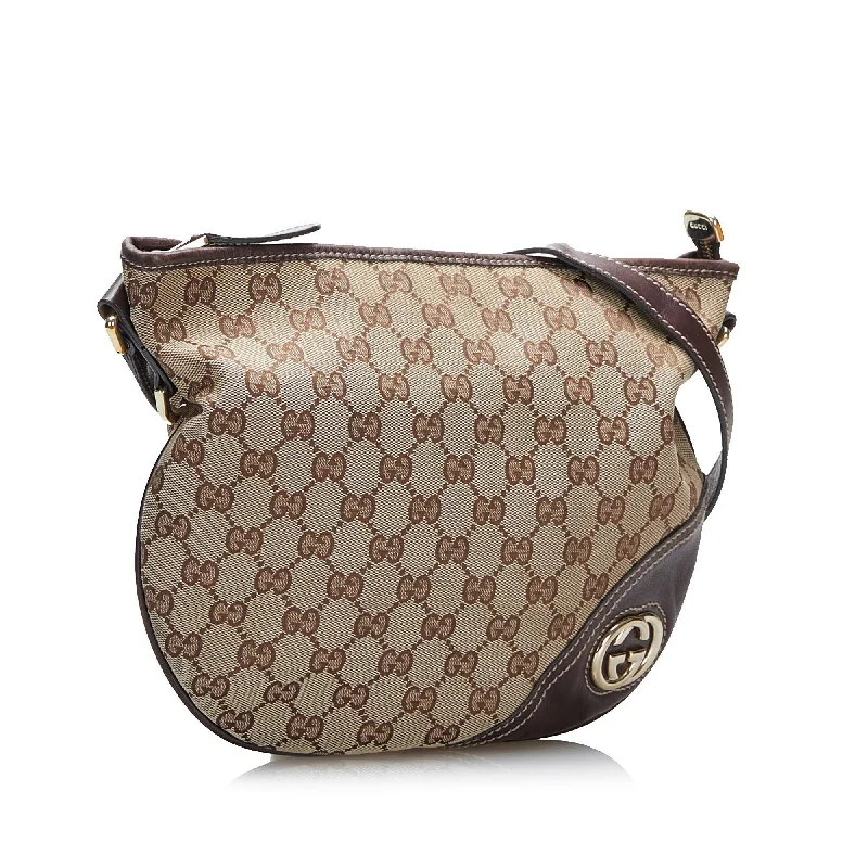 Flash Sale On Premium Bags Gucci GG Canvas Britt Crossbody (SHG-gC3R2B)